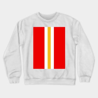 Retro American Football Stripes Kansas Red, White, Yellow Crewneck Sweatshirt